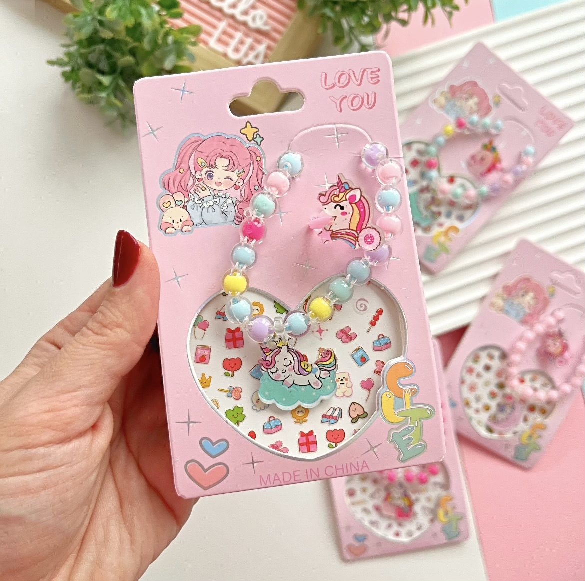 Unicorn%20yüzük&bileklik&%20mini%20sticker%20set