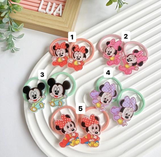 Minnie mouse figürlü lastik toka çifti