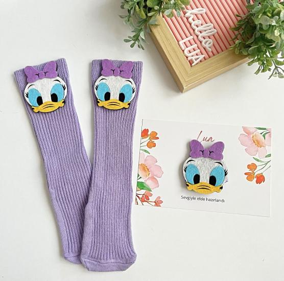 Daisy duck çorap ve toka seti 